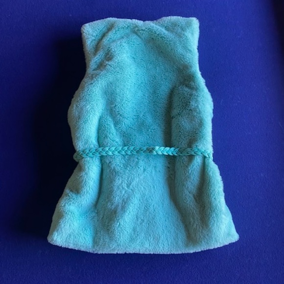 Faux Fur Mint Green Sleeveless Sweater Vest Girls Size Small - Picture 3 of 5